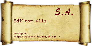 Sátor Aliz névjegykártya